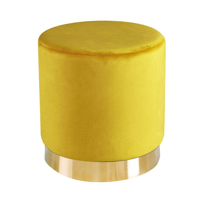 Lara Pouffe Ochre Yellow Velvet (Pack of 1)