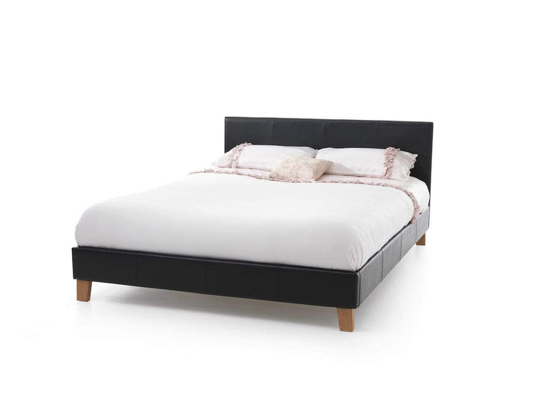 Tivoli  Leather Bed - Black