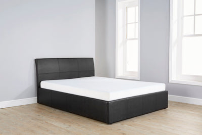 Ascot Ottoman Bed Black PU Leather