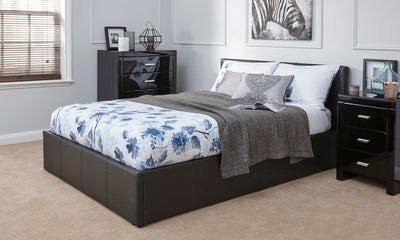 End Lift Ottoman Bed Black