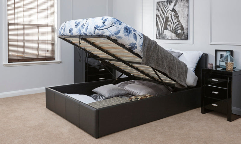 End Lift Ottoman Bed Black