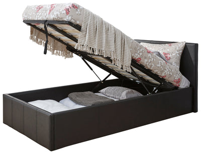 End Lift Ottoman Bed Black