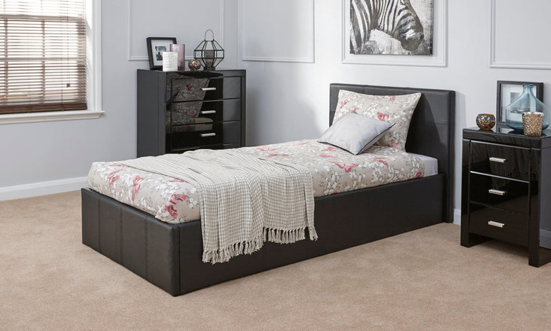 End Lift Ottoman Bed Black