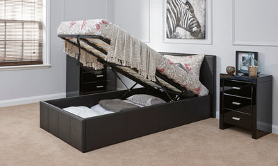 End Lift Ottoman Bed Black