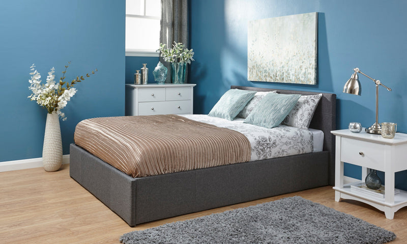 End Lift Ottoman Bed Grey