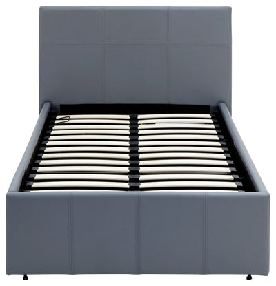 End Lift Ottoman Bed Grey Leather