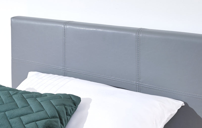 End Lift Ottoman Bed Grey Leather