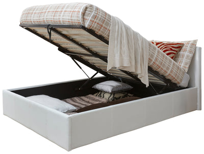 End Lift Ottoman Bed White