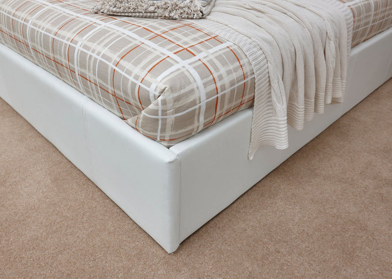 End Lift Ottoman Bed White