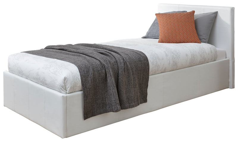 End Lift Ottoman Bed White