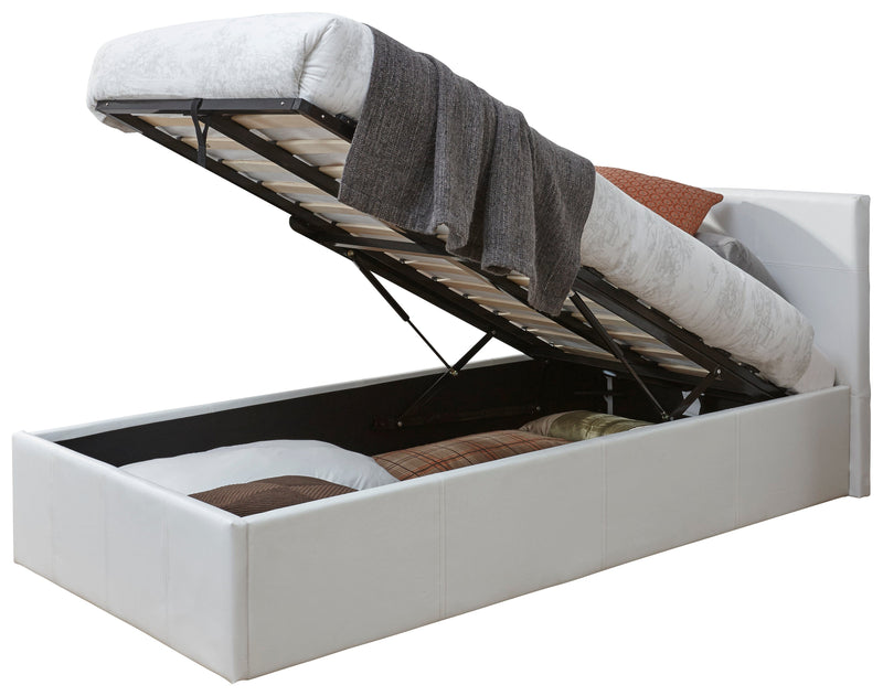 End Lift Ottoman Bed White