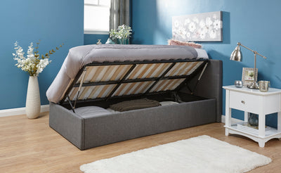 Side Lift Ottoman Bed Grey