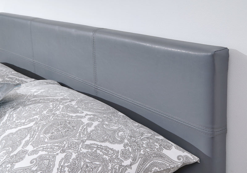 Side Lift Ottoman Bed Grey Leather