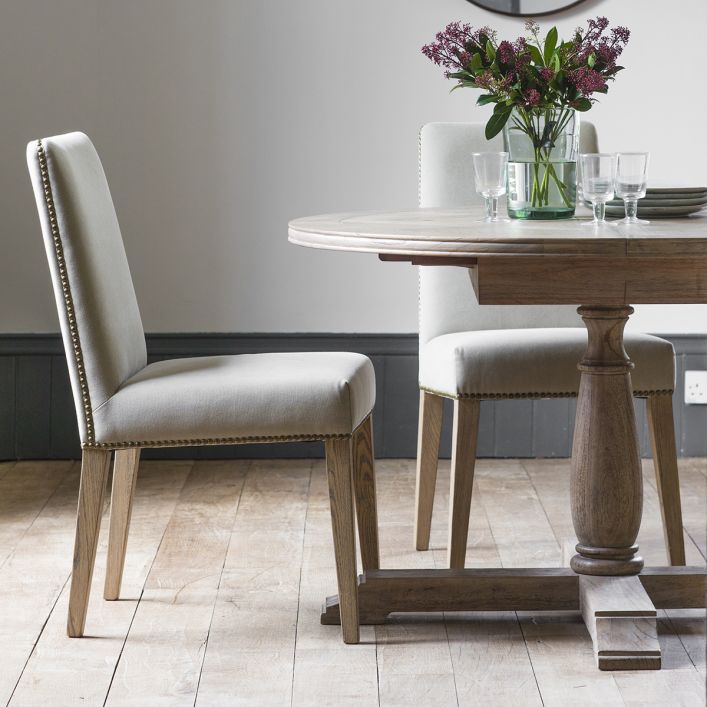 Paque Cement Linen Dining Chair