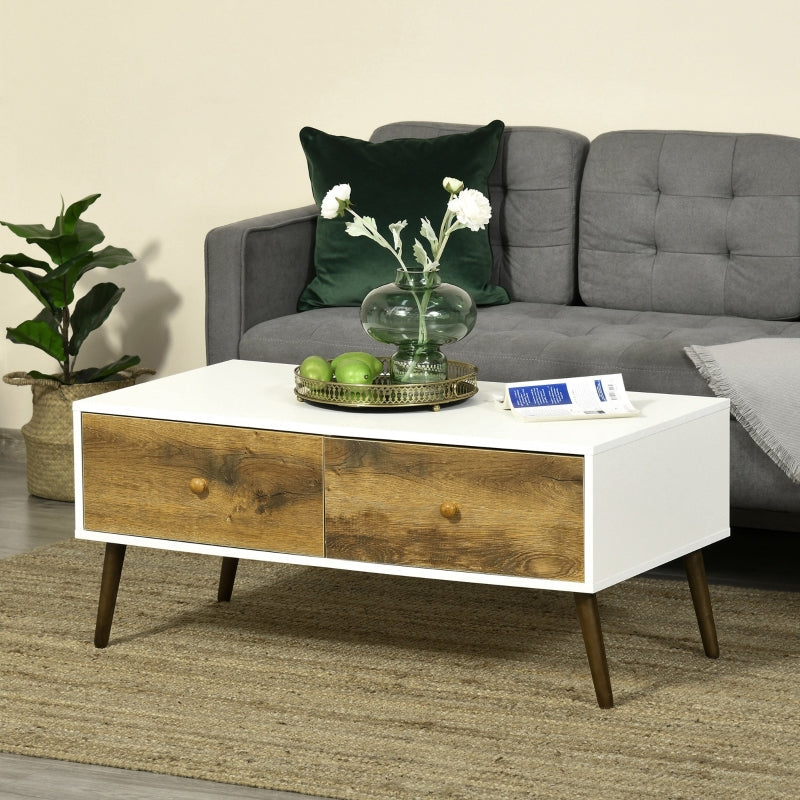 Coffee Table For Living Room, Natural Wood