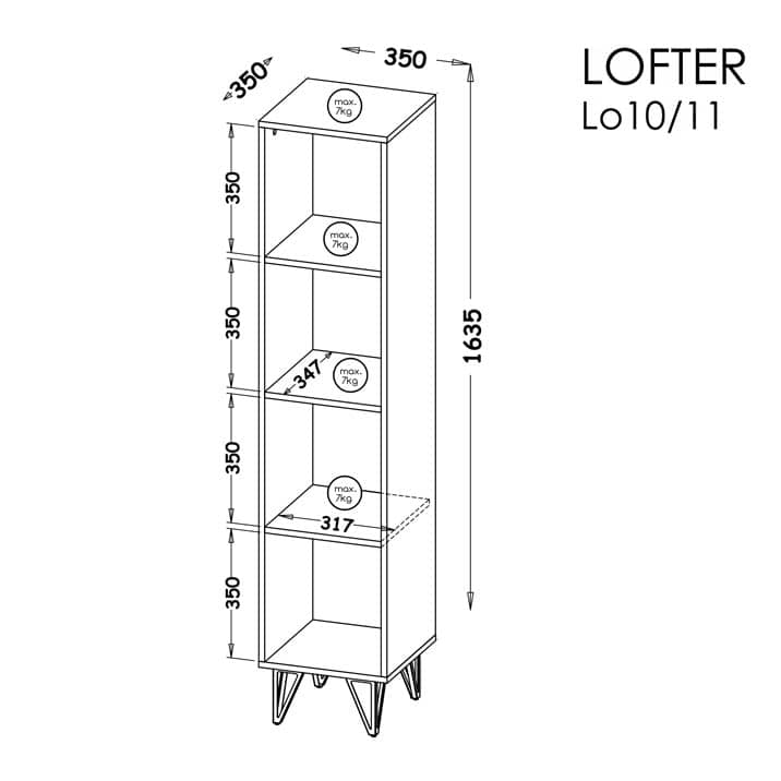 Lofter LO10 Tall Bookcase