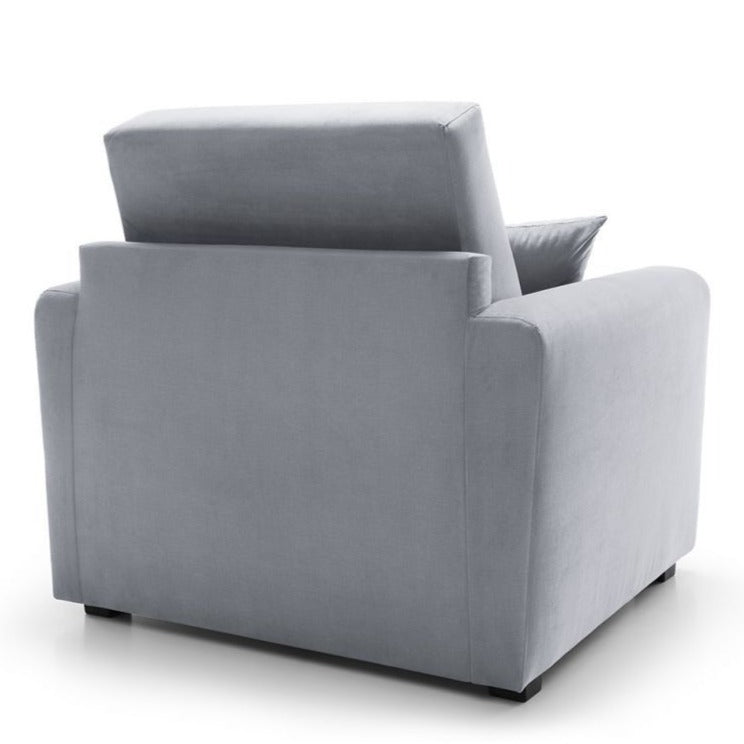 Bristol Velvet Single Sofa bed - Light Grey