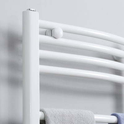 HOMCOM Straight Heated Towel Rail, Hydronic Bathroom Ladder Radiator Towel Warmer For Central Heating 600mm x 1200mm, White