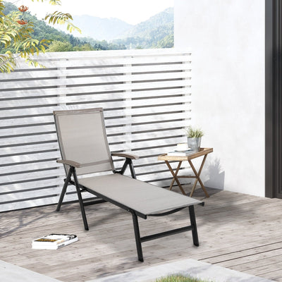 Outdoor Folding Lounger- Brown