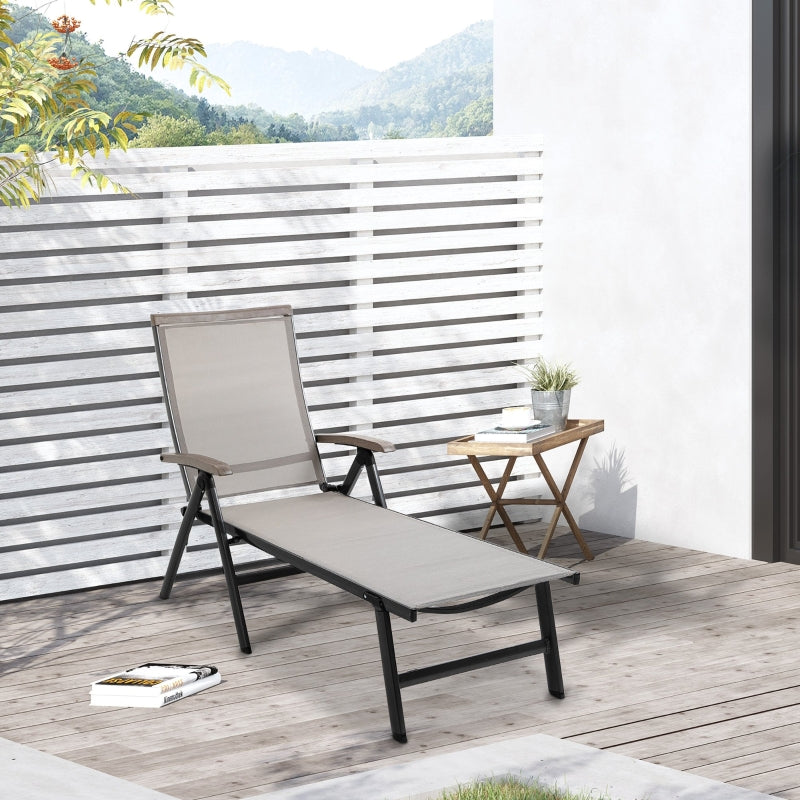 Outdoor Folding Lounger- Brown