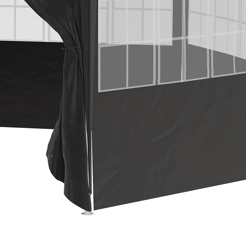 Hexagonal Gazebo Canopy Party Tent - Black