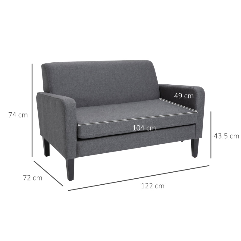 Two-Seater Slanted Back Sofa - Grey