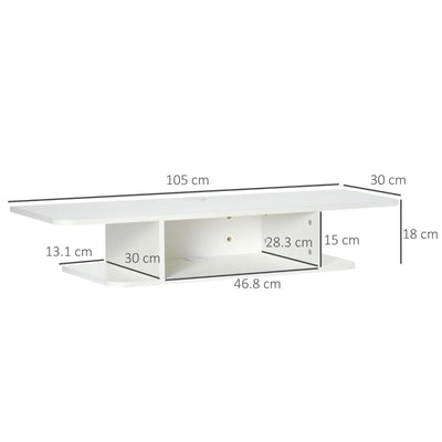 Mueble de TV flotante para televisores de hasta 40 pulgadas, color blanco 