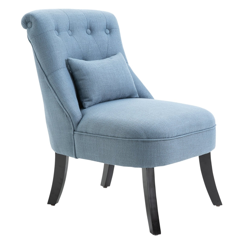 Fabric Single Sofa Dining Chair Tub Upholstered , Blue