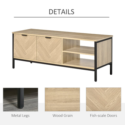 Double Door TV Cabinet Stand , Natural