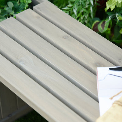 Wooden Garden Planter And Bench Combination Raised Bed For Patio Park