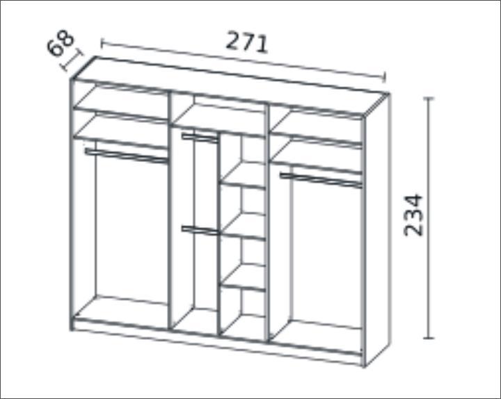 Manhattan 2 Sliding Door Wardrobe 271cm