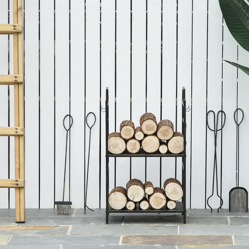 2-tier Heavy Duty Firewood Rack , Gold