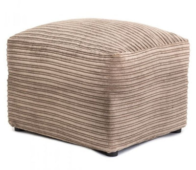 Porto Jumbo Cord Footstool - Black