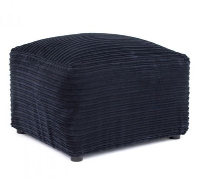 Porto Jumbo Cord Footstool - Black