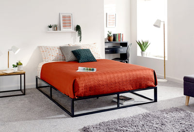 Platform Metal Bed Black