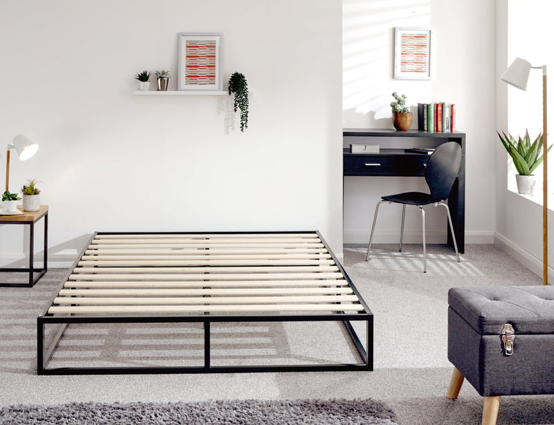 Platform Metal Bed Black