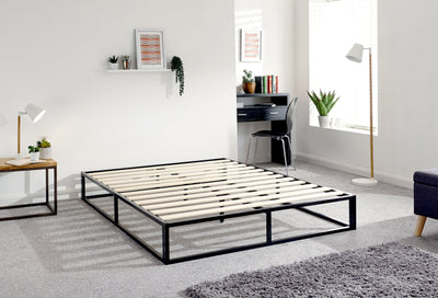 Platform Metal Bed Black