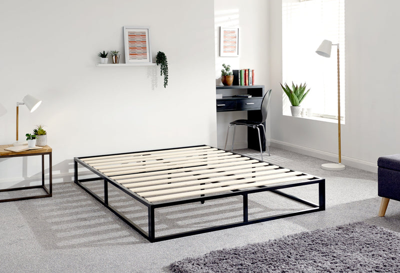 Platform Metal Bed Black