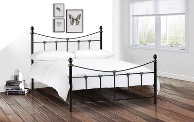 Rebecca Bed Black/Gold Metal Bed - Black/Gold