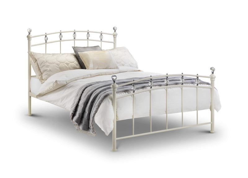 Sophie Bed Metal Bed - Stone White Satin