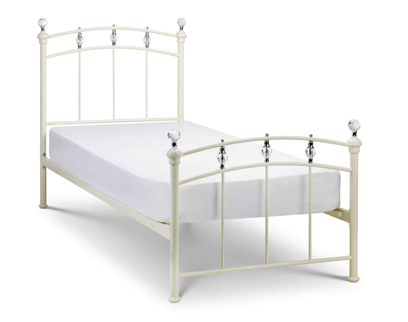 Sophie Bed Metal Bed - Stone White Satin