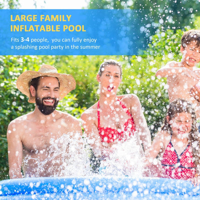 Inflatable Swimming Pool Family-Sized , Blue