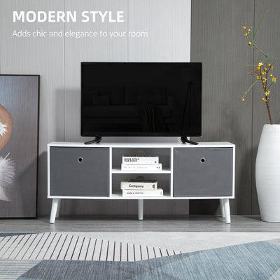 TV Unit With Storage For TVs Up 50'' - White Grey