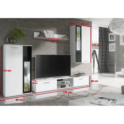 Wow Entertainment Unit in White/Black