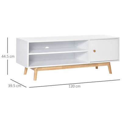 Wooden Base Longline TV Stand, With Side Cabinet