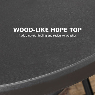 Foldable Round Garden Table- Dark Grey