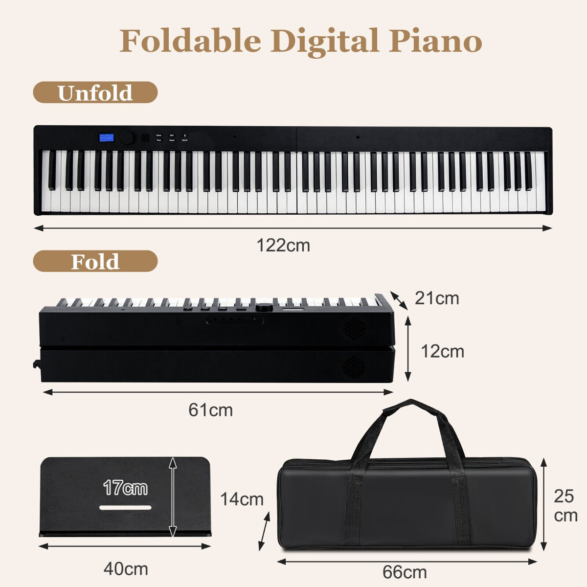 Digital deals piano size