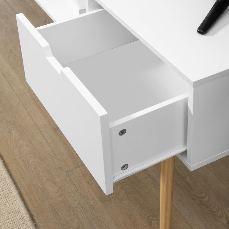 Boxy TV Stand, With Storage - White