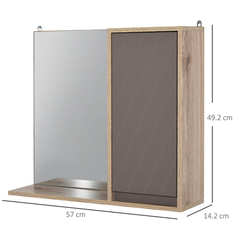 HOMCOM MDF Wall Mounted Bathroom Cabinet w/ Mirror