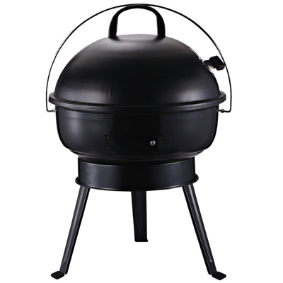 Outsunny Metal Portable Tripod Charcoal BBQ Grill Black